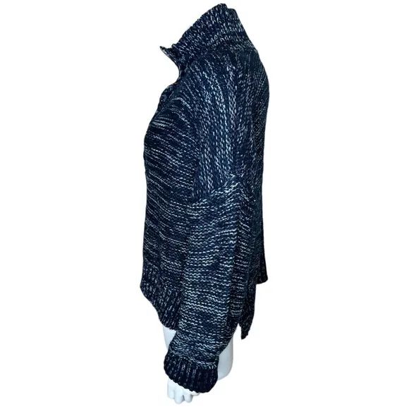 Pilcro Anthropologie Mega Henley Sweater 3X Chunky Knit Boxy Blue