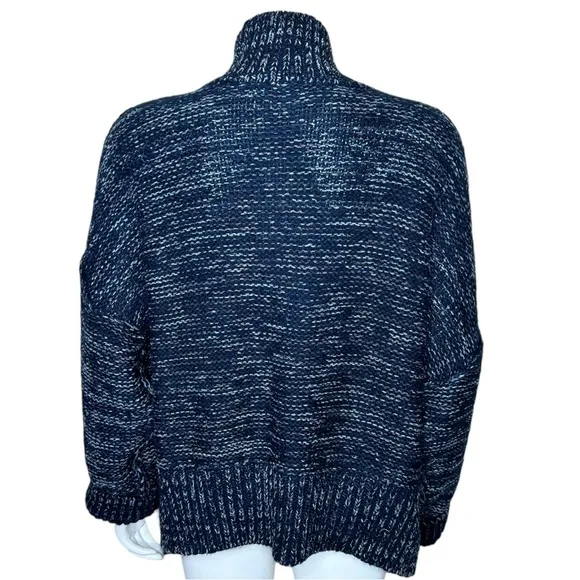 Pilcro Anthropologie Mega Henley Sweater 3X Chunky Knit Boxy Blue
