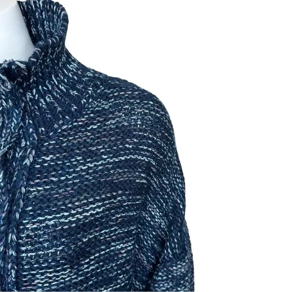 Pilcro Anthropologie Mega Henley Sweater 3X Chunky Knit Boxy Blue