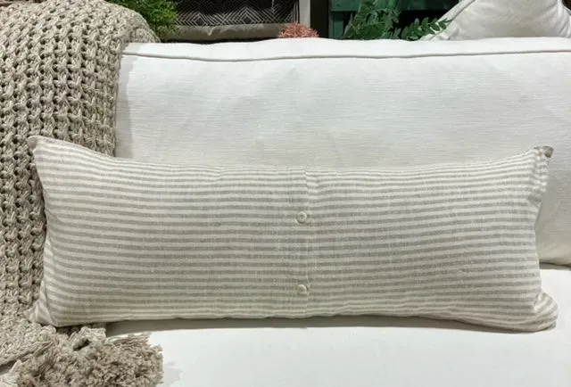 Pillow - Linen Cream & Natural Stripe
