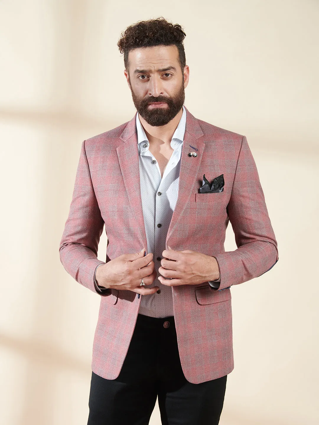 Pink Checks Blazer