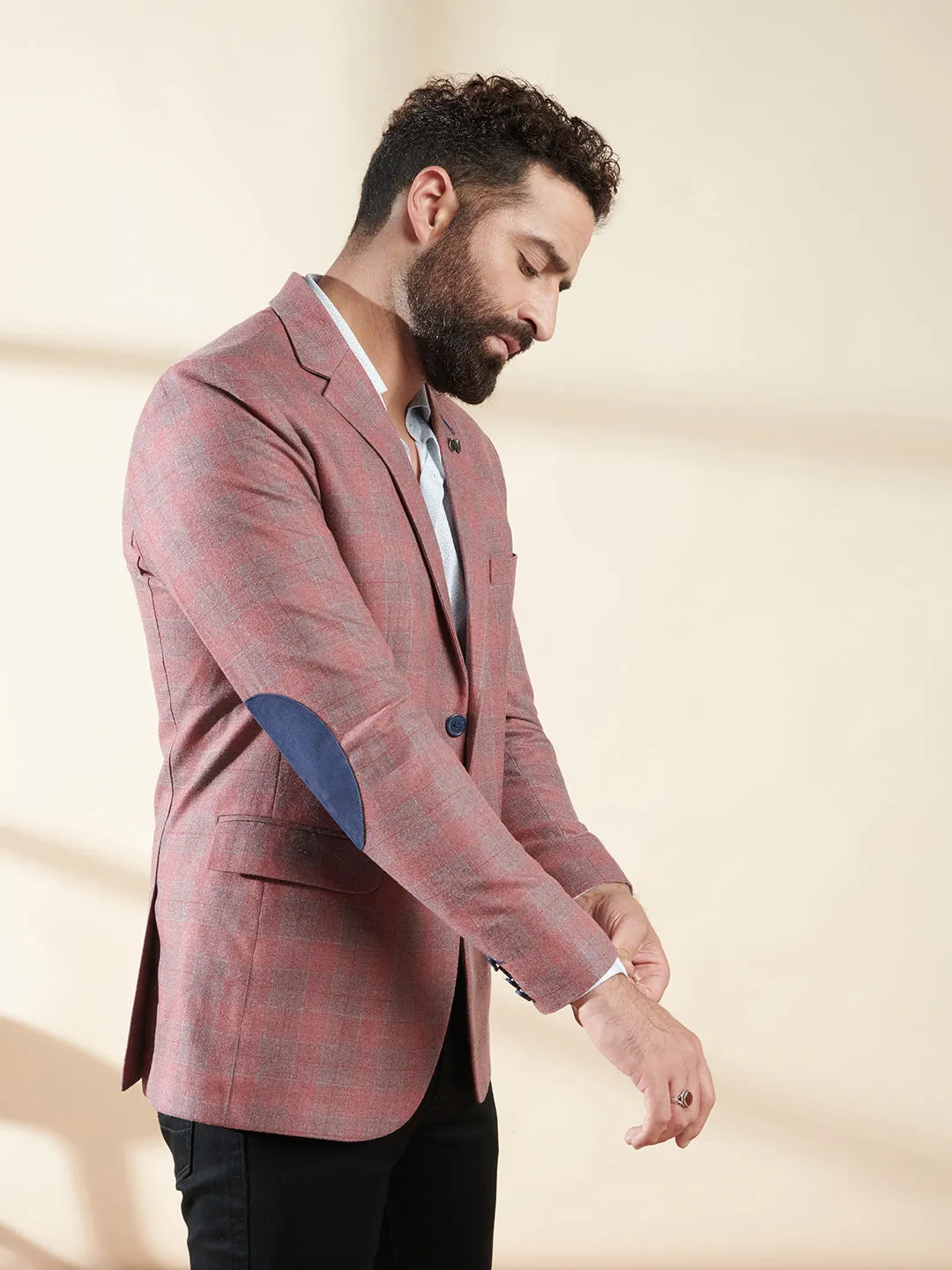 Pink Checks Blazer