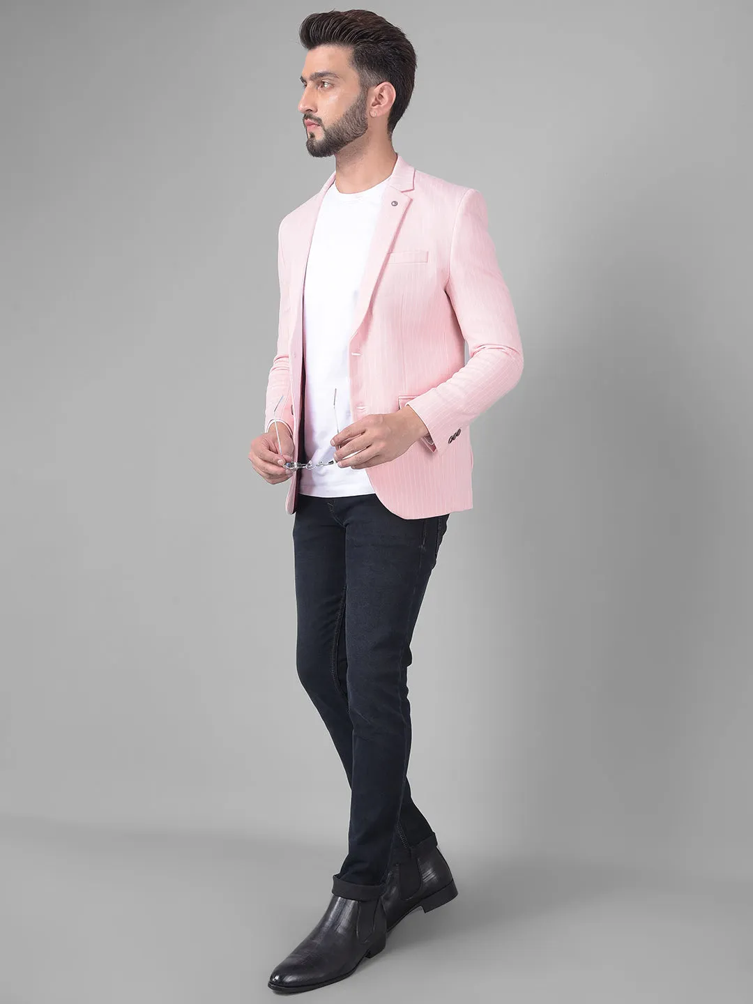 Pink Pin-Stripe Blazer