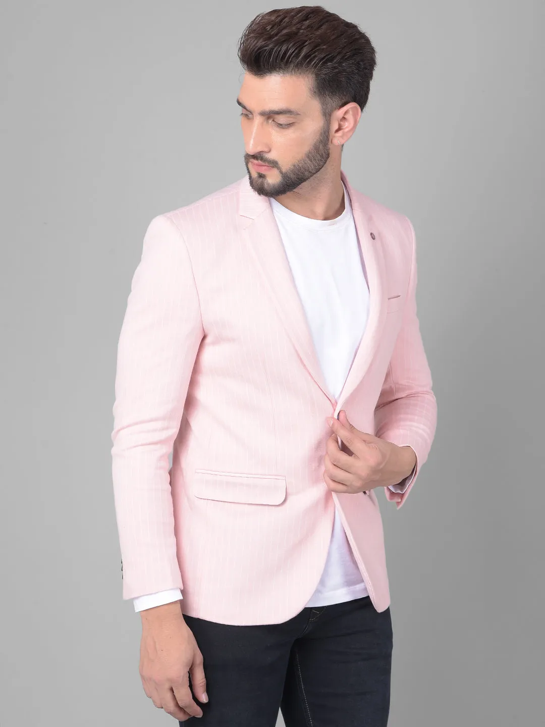 Pink Pin-Stripe Blazer