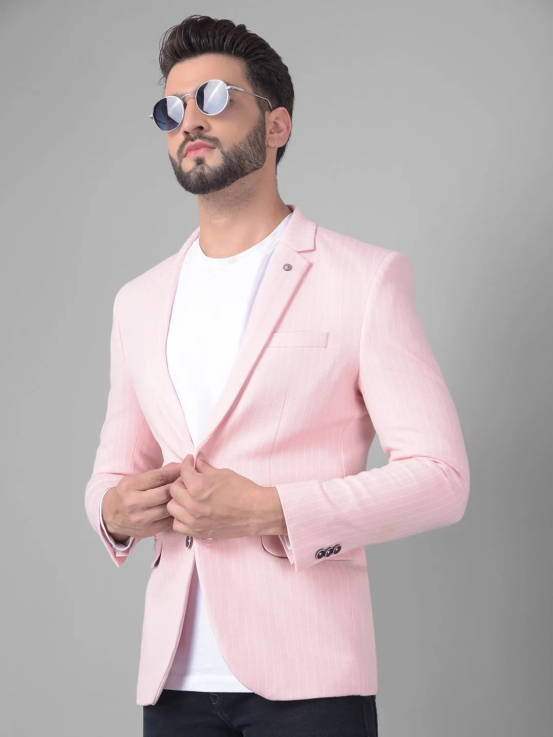 Pink Pin-Stripe Blazer