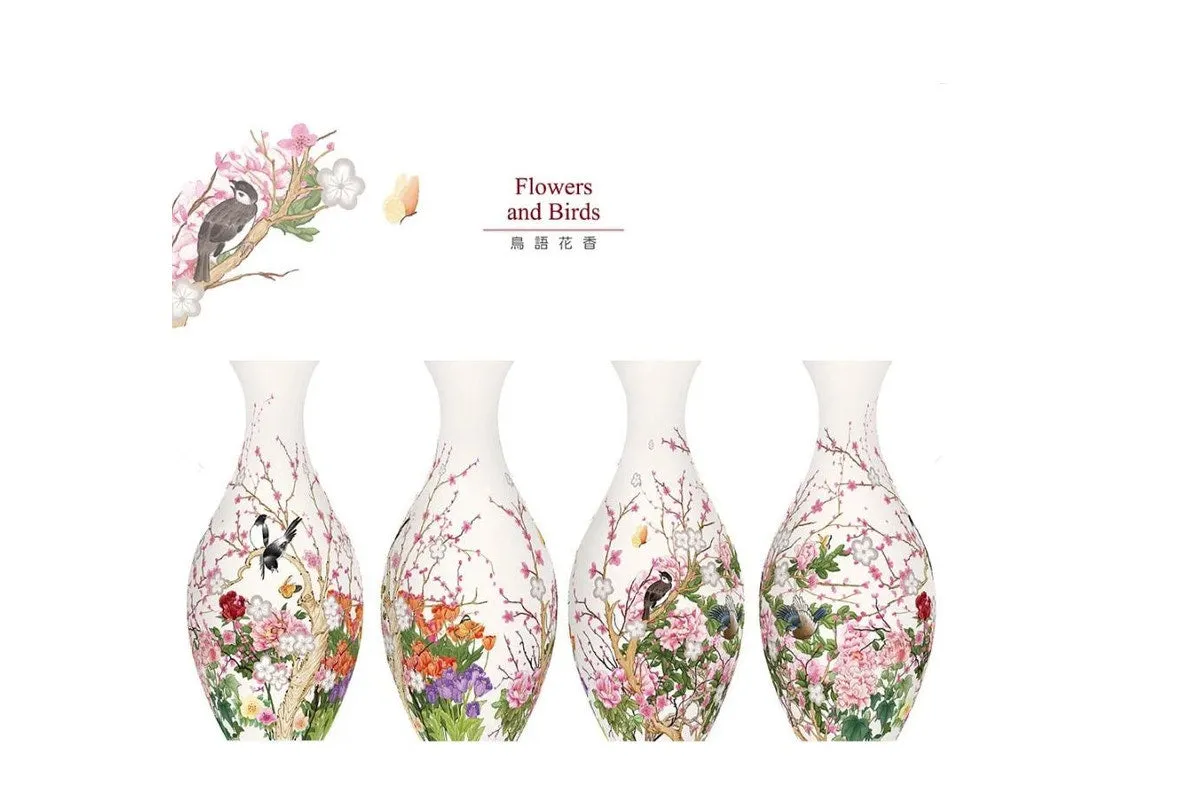 Pintoo Vase Puzzle: Flowers and Birds 160pc
