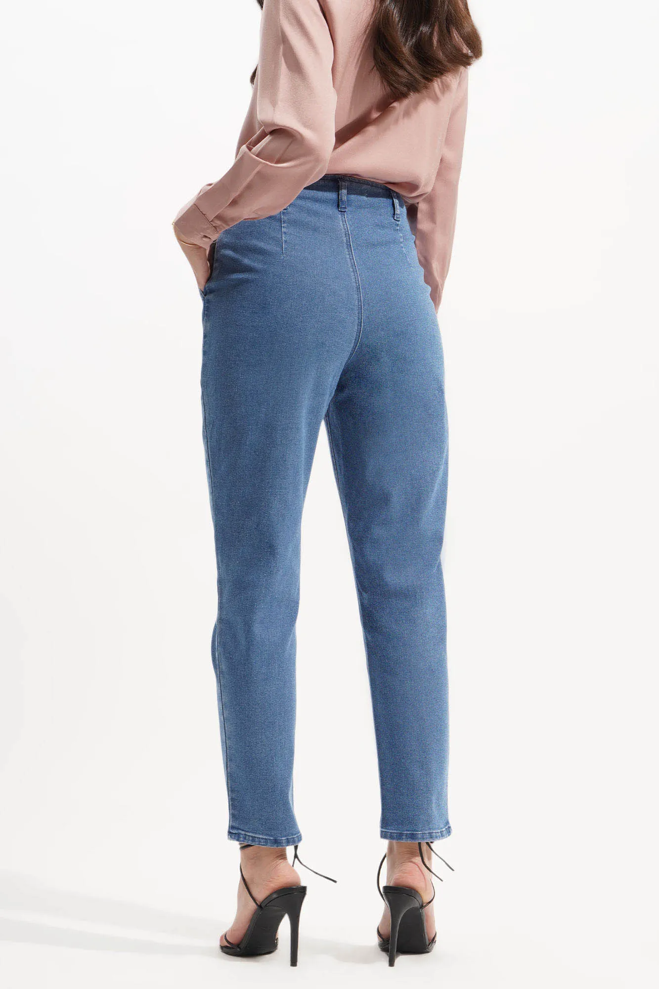 Pintuck Slim Jeans