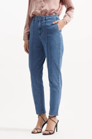 Pintuck Slim Jeans