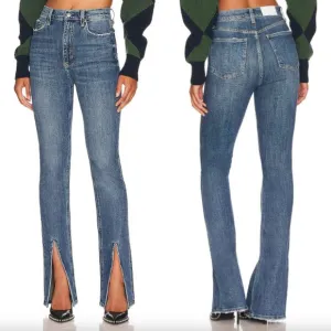 Pistola medium blue Willow wash denim Colleen high rise slim split flare jeans