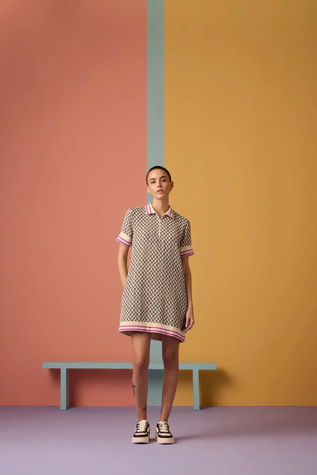 Pixel-Pop Checker'ed Dress