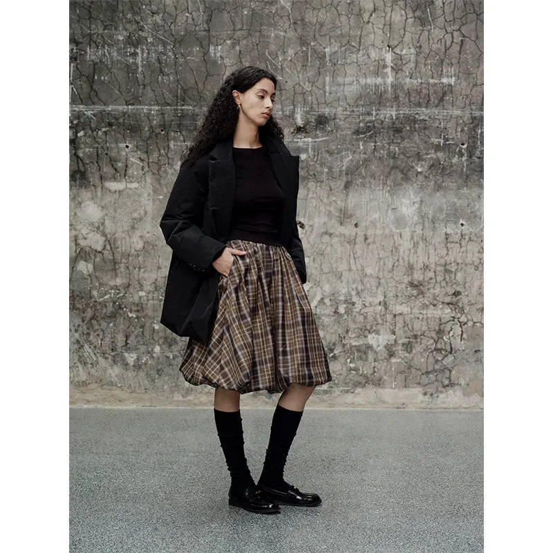 Plaid Balloon Skirt