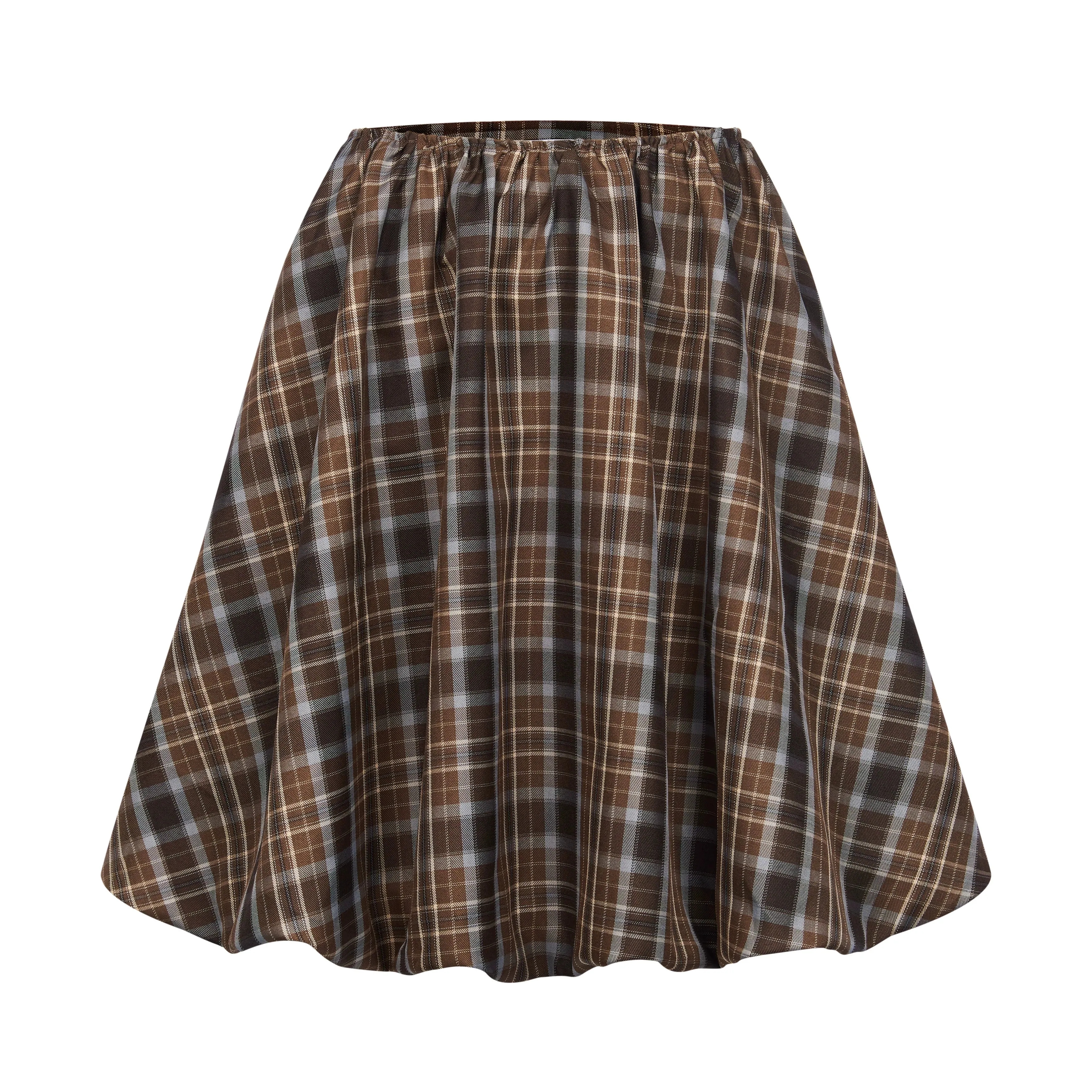 Plaid Balloon Skirt