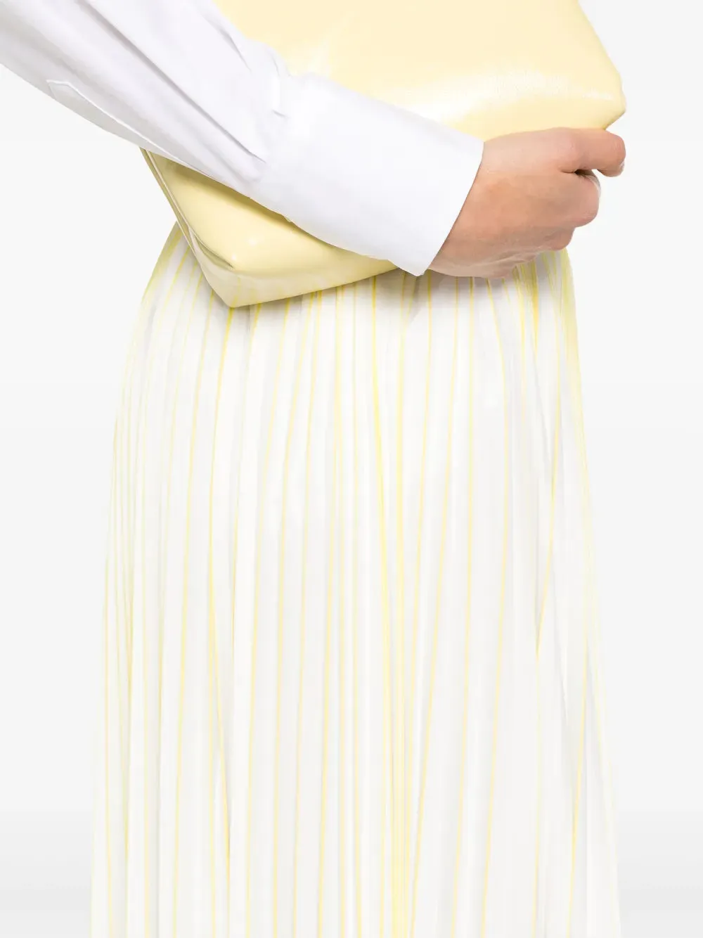 PLEATED JERSEY FLARED SKIRT WITH FADING PRINT