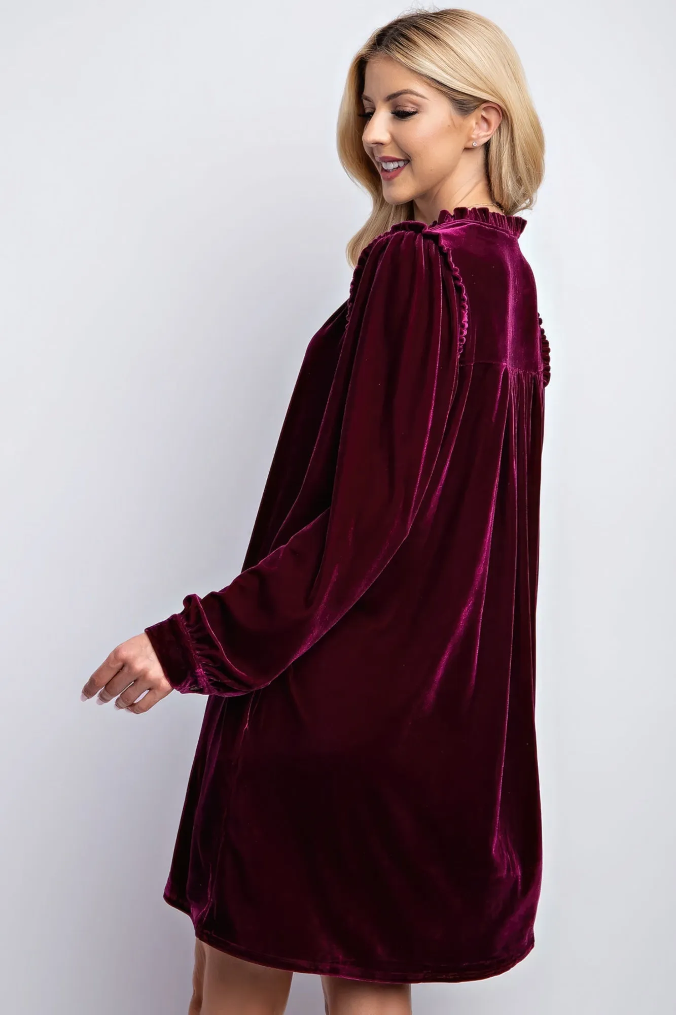 Plum Charming Velvet  Dress