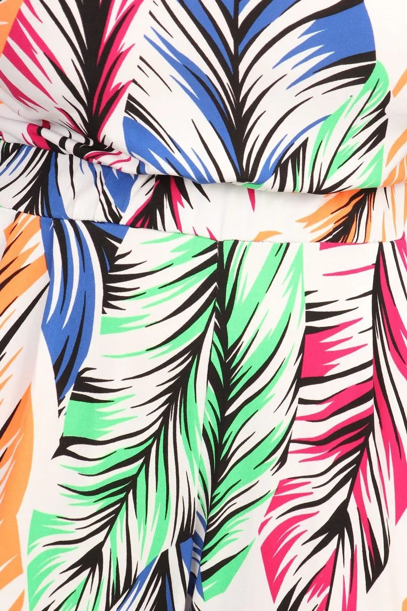 Plus Size Off Shoulder Cute Feather Jumpsuit [SALE]