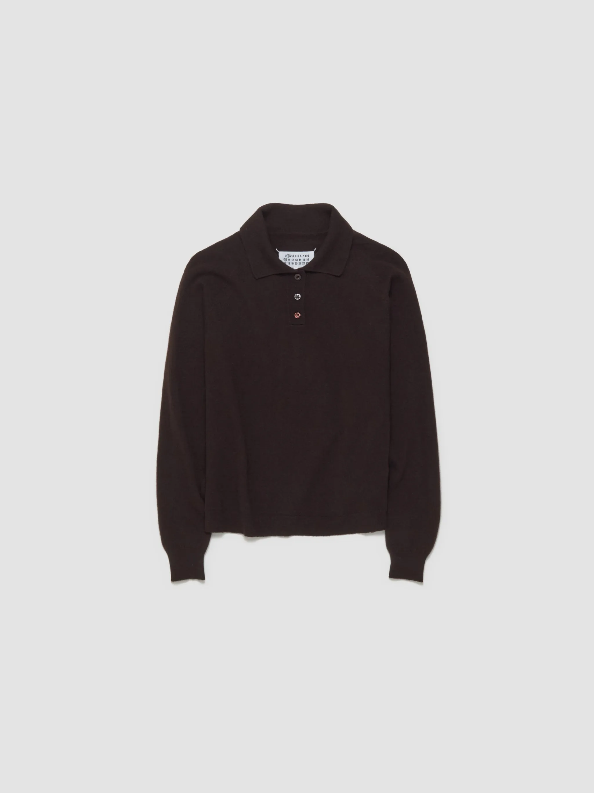 Polo Sweater in Dark Brown