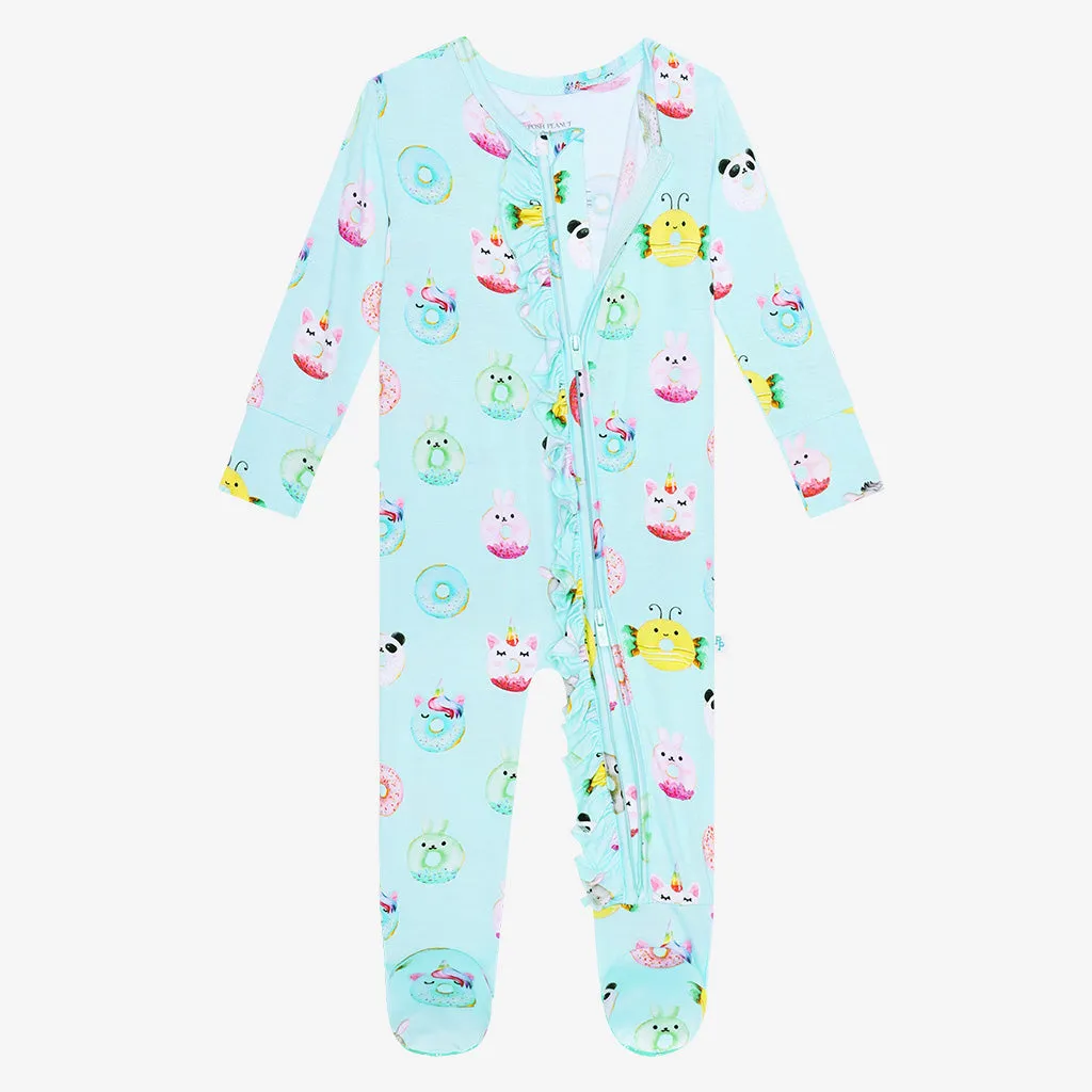 Posh Peanut Donuts Ruffled Zippered Footie