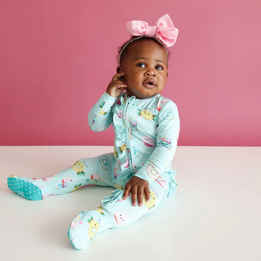 Posh Peanut Donuts Ruffled Zippered Footie