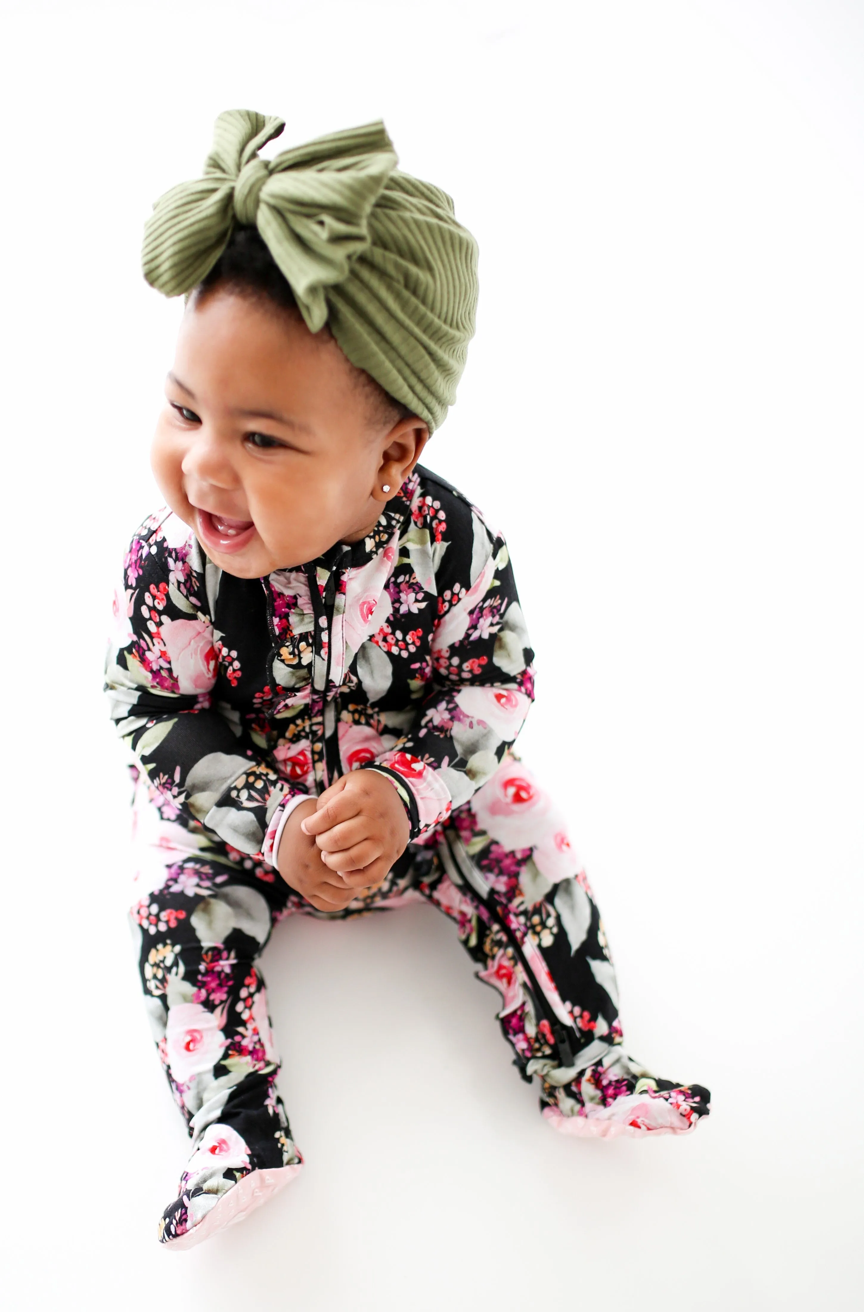 Posh Peanut Milana Ruffled Zippered Footie