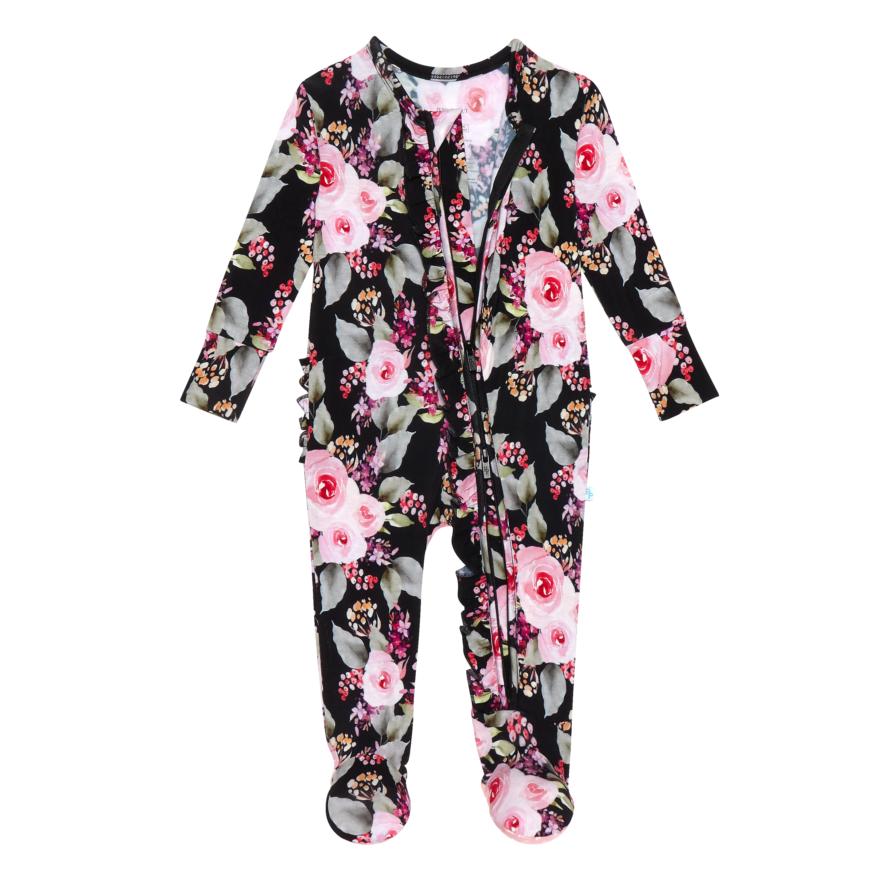 Posh Peanut Milana Ruffled Zippered Footie