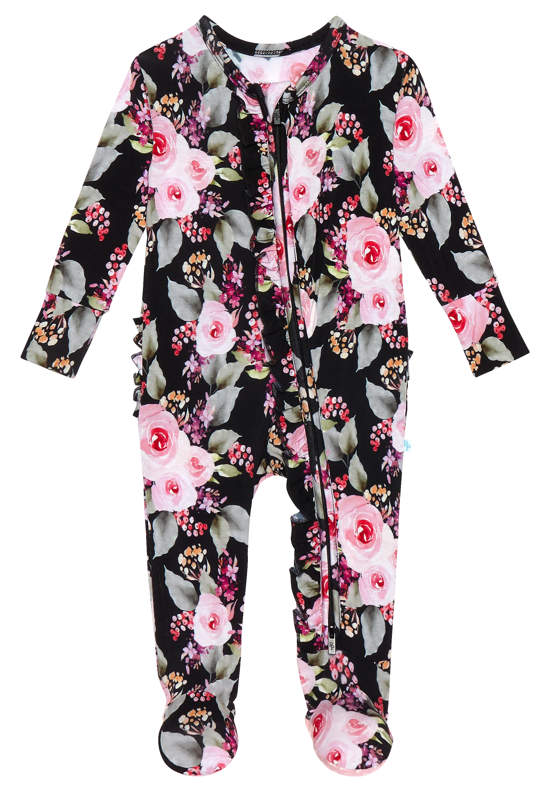 Posh Peanut Milana Ruffled Zippered Footie