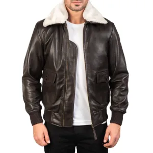 Premium Dark Brown Leather Bomber Jacket – Where Tradition Meets Style