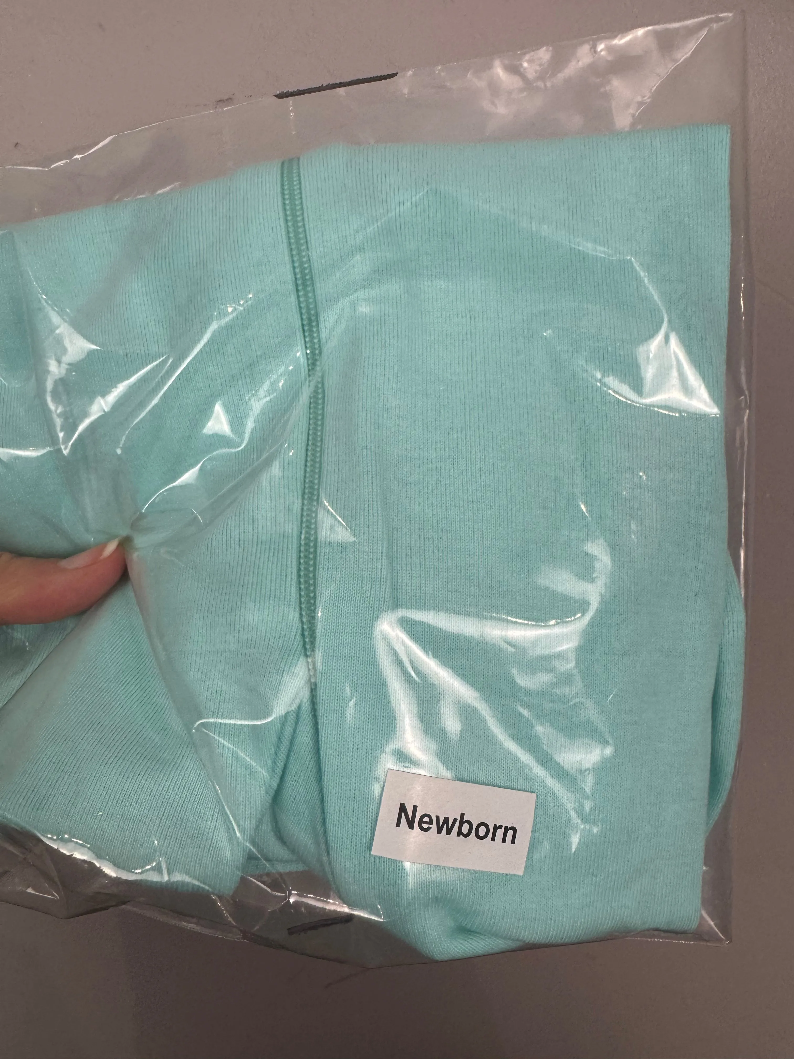 Primary Organic Sleepsuit - Plain dye Aqua (New) ages newborn to 18-24m