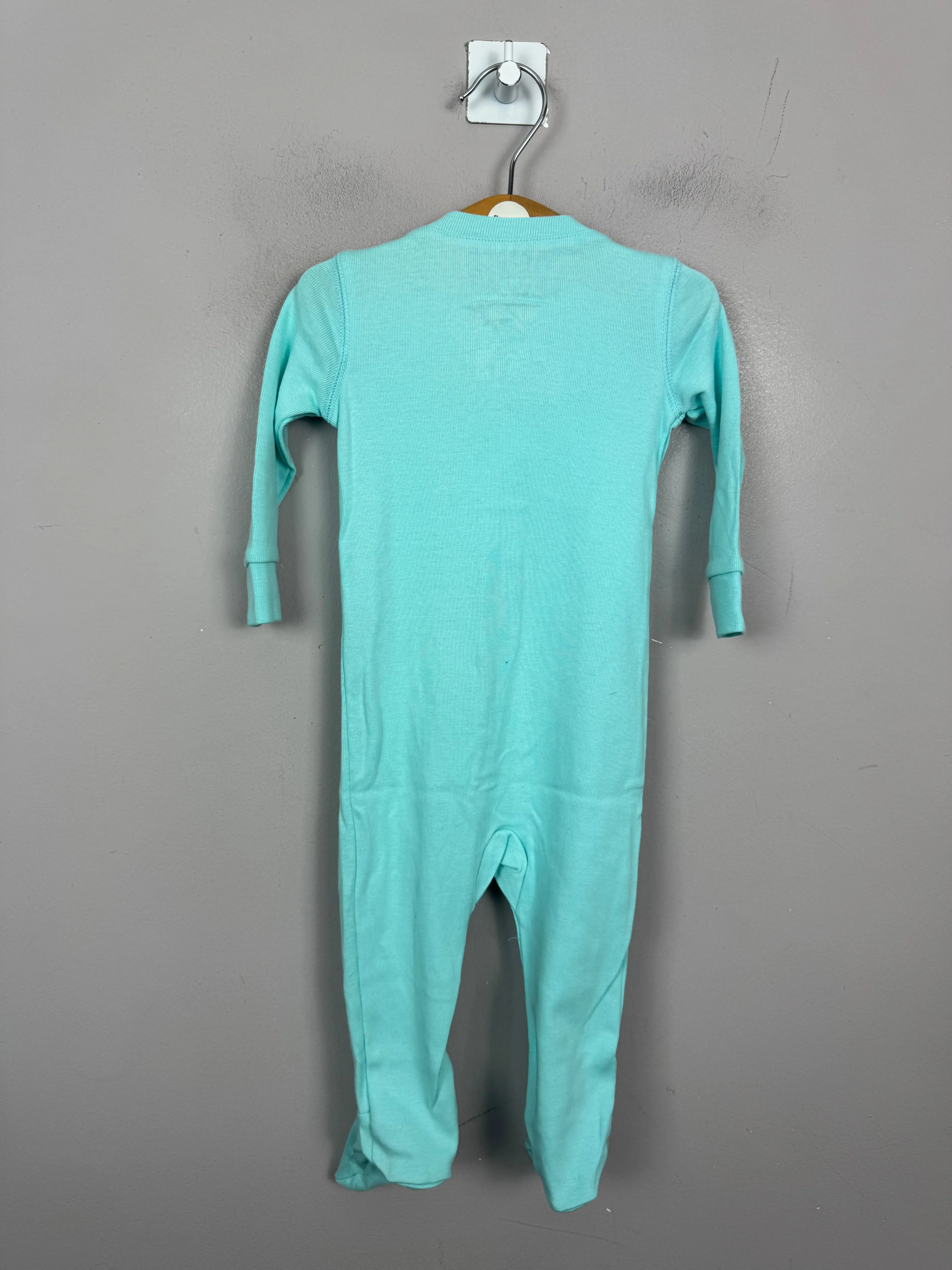 Primary Organic Sleepsuit - Plain dye Aqua (New) ages newborn to 18-24m