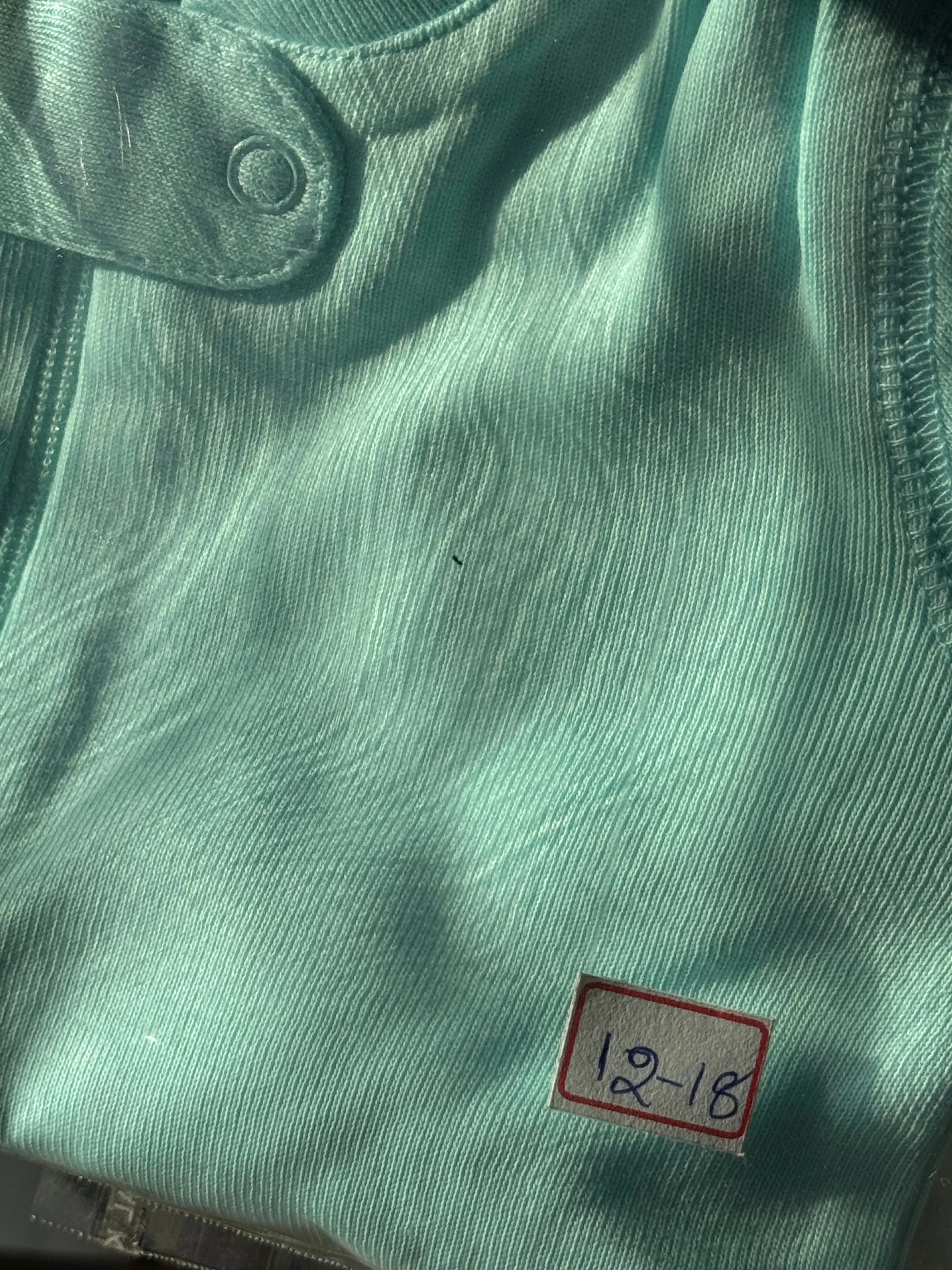 Primary Organic Sleepsuit - Plain dye Aqua (New) ages newborn to 18-24m