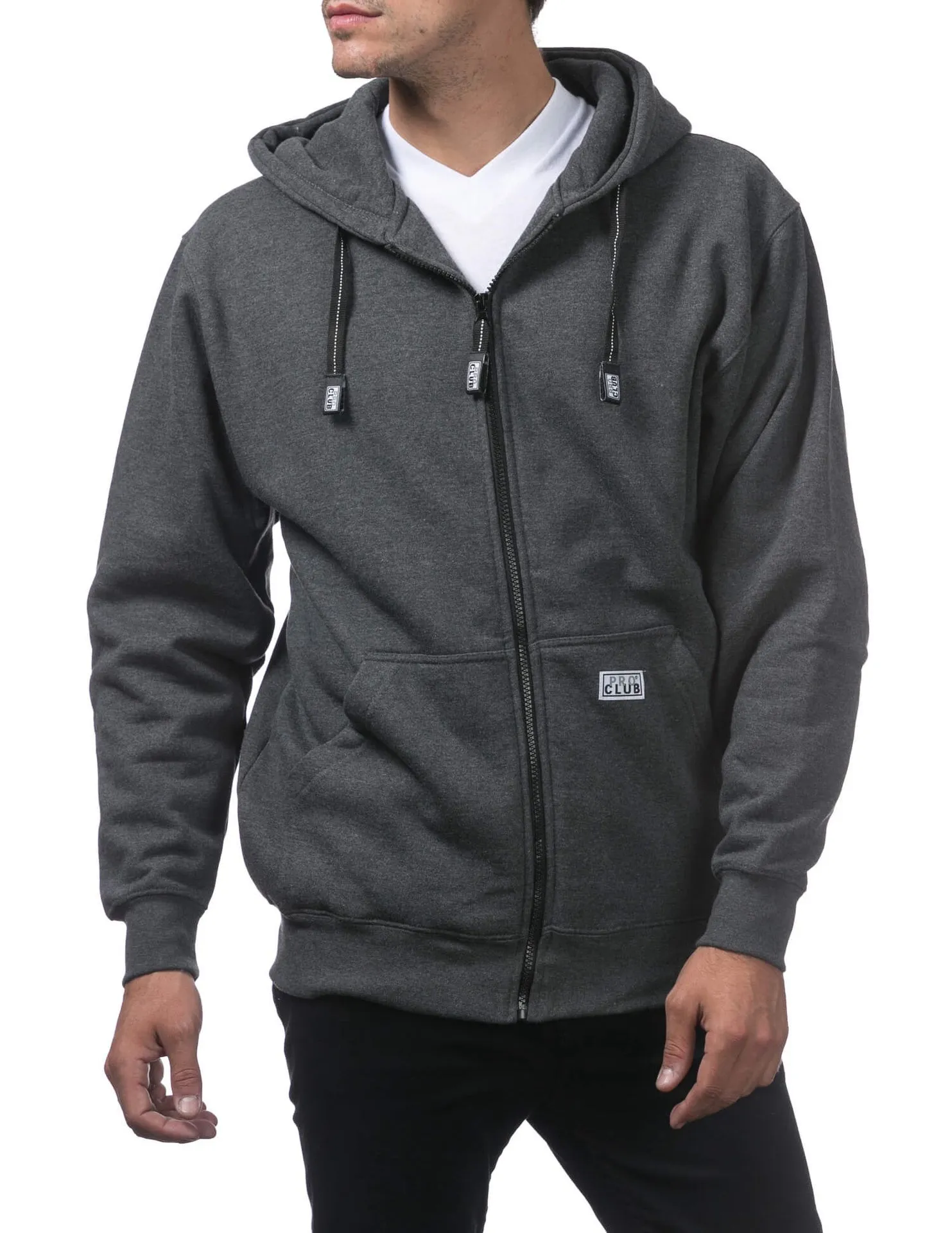 Pro Club Heavyweight Full Zip Fleece Hoodie - CHARCOAL