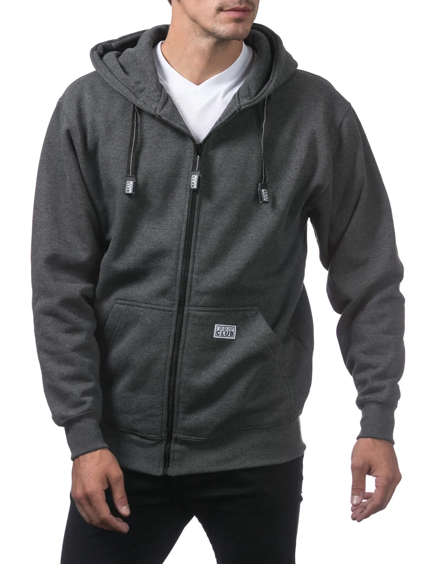 Pro Club Heavyweight Full Zip Fleece Hoodie - CHARCOAL