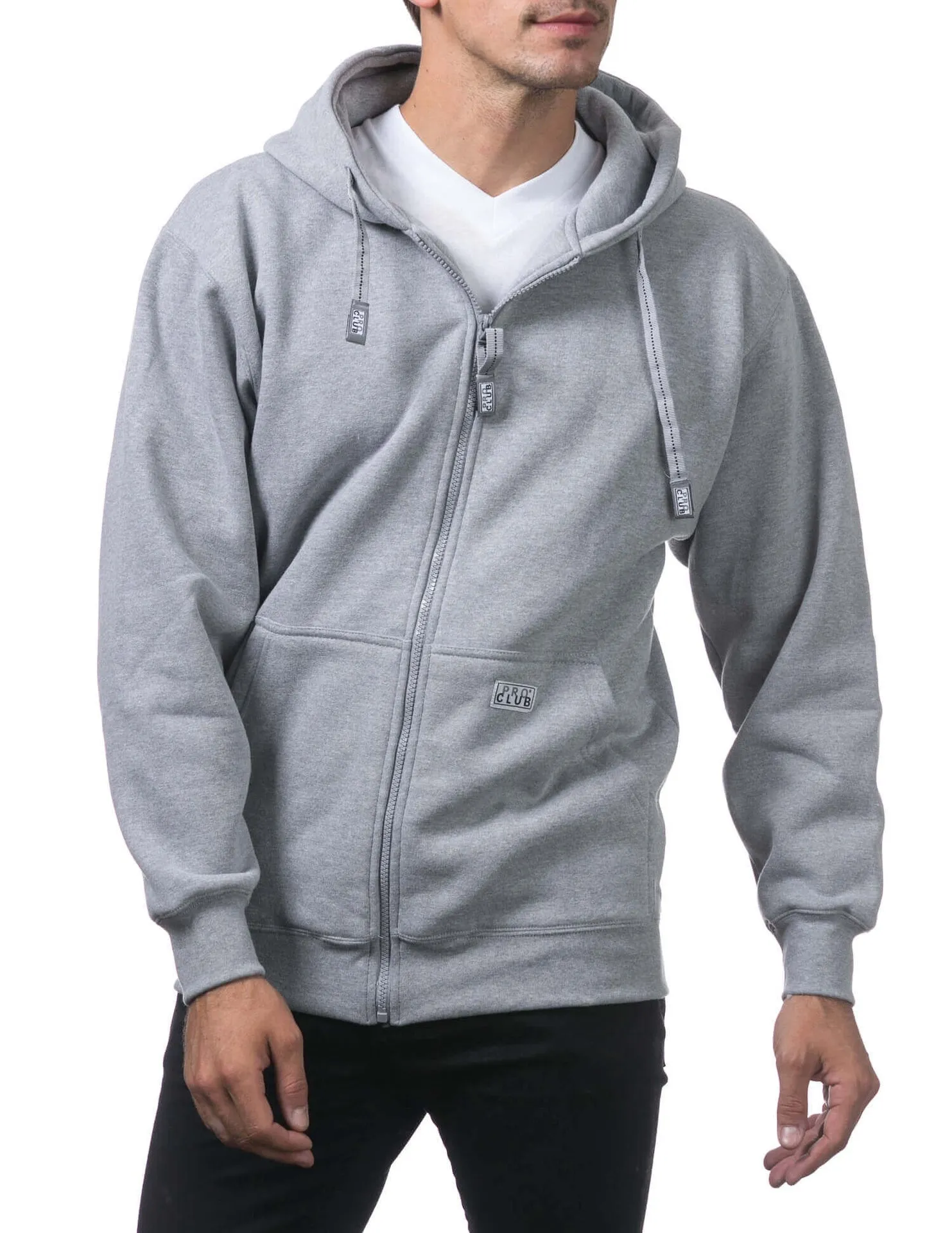 Pro Club Heavyweight Full Zip Fleece Hoodie - GRAY