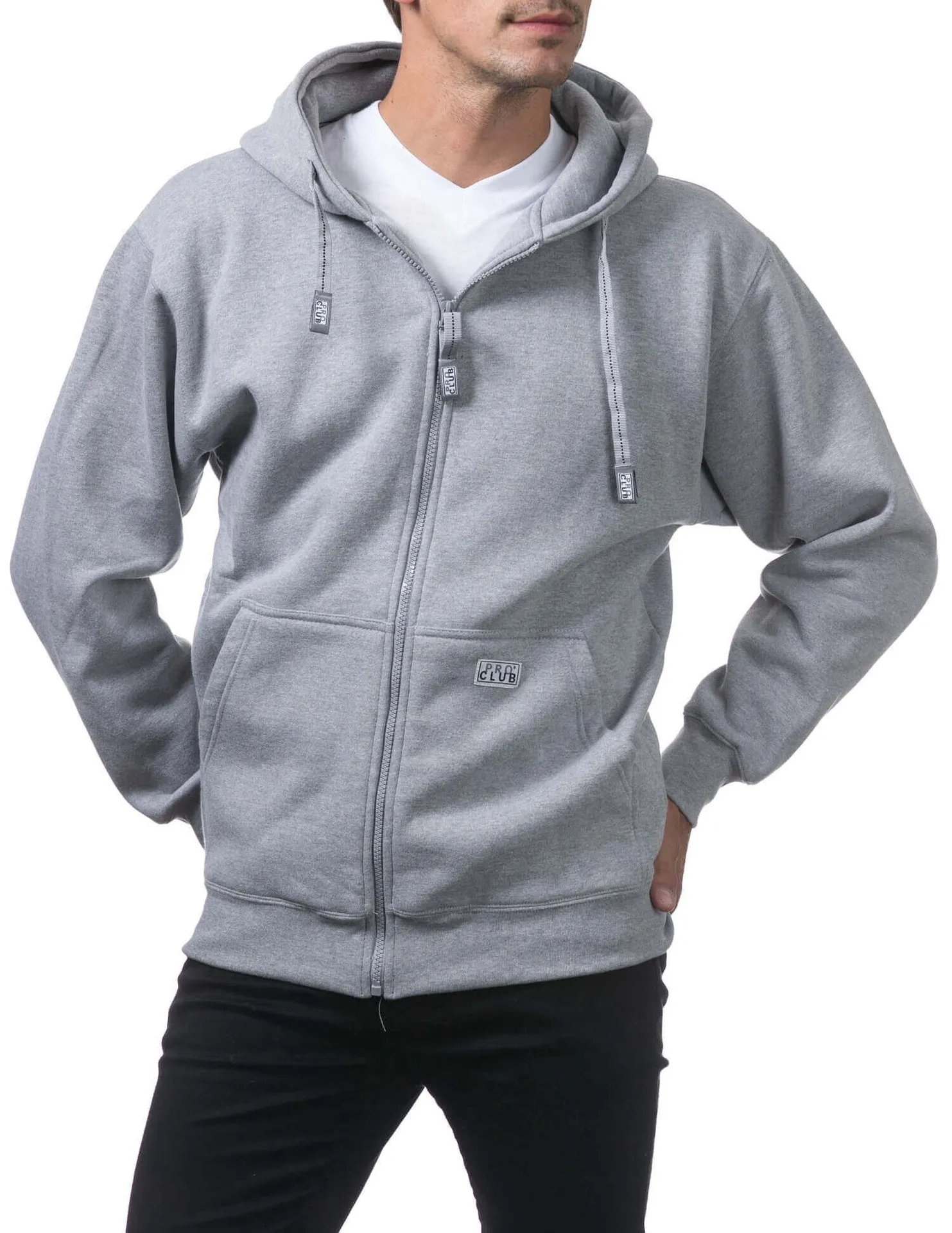 Pro Club Heavyweight Full Zip Fleece Hoodie - GRAY