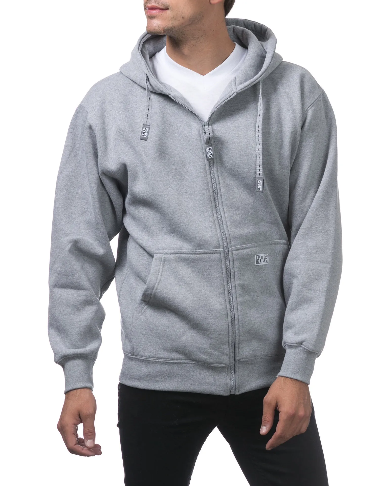Pro Club Heavyweight Full Zip Fleece Hoodie - GRAY