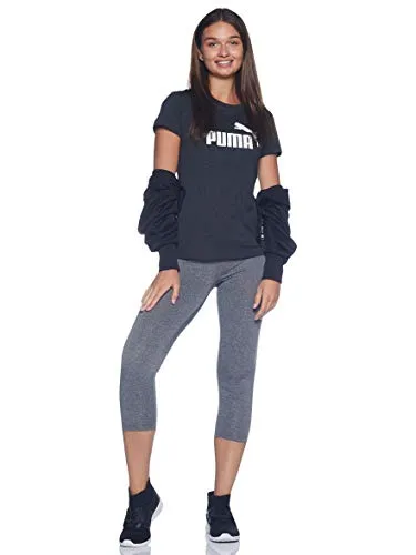 Puma Women's Printed Regular Tee (58677407_Dark Gray Heather XS UK)