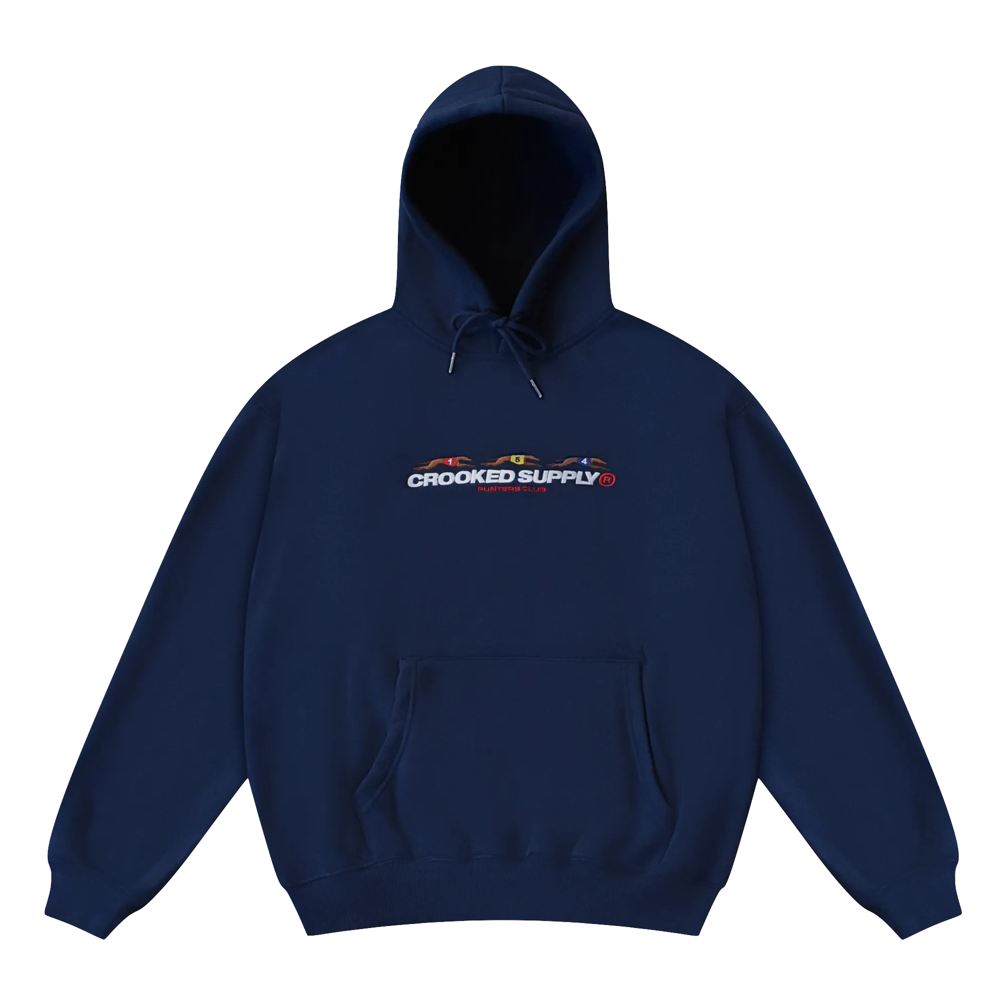 Punters Club Hoodie - Navy Blue (Embroidered Logo)