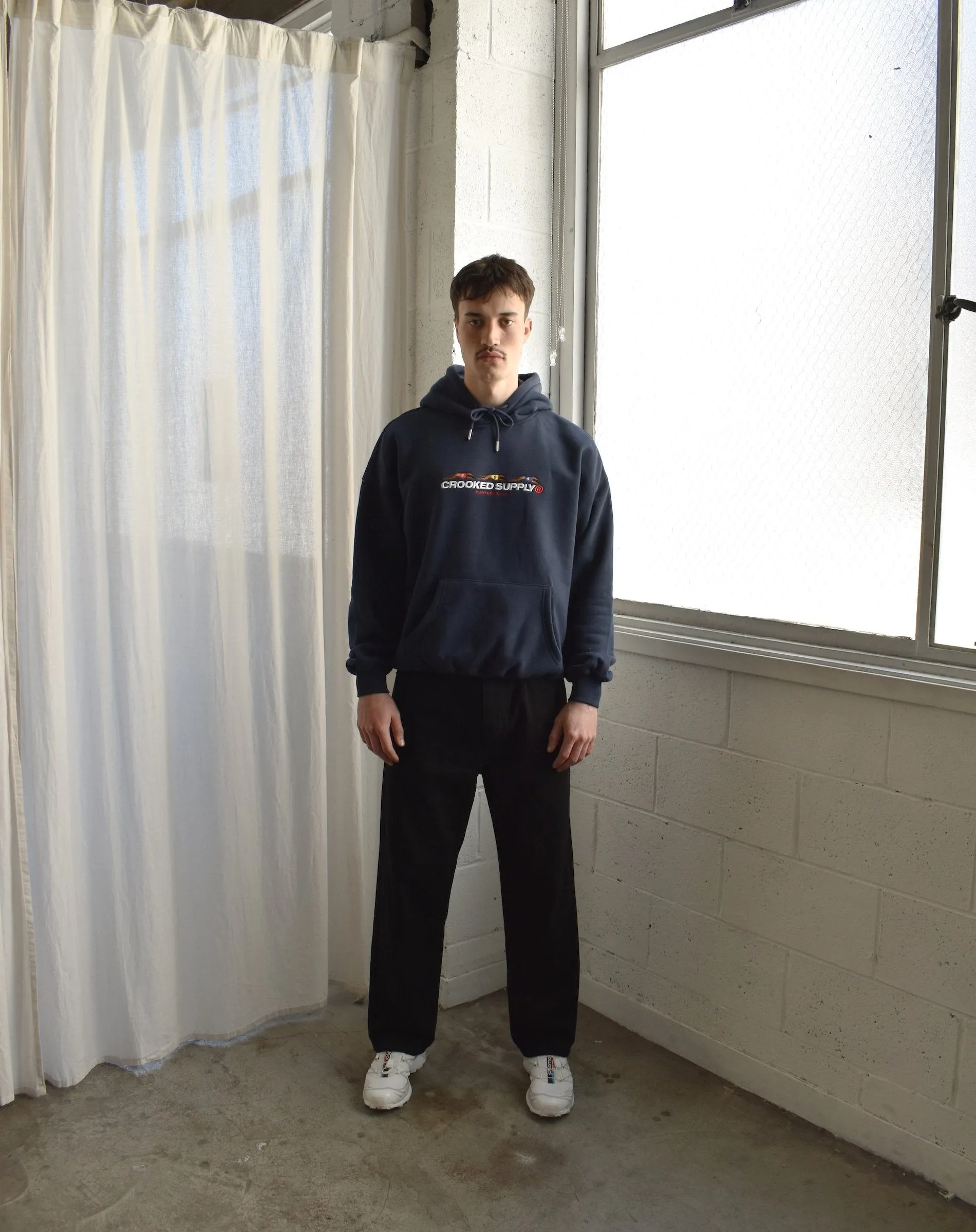 Punters Club Hoodie - Navy Blue (Embroidered Logo)