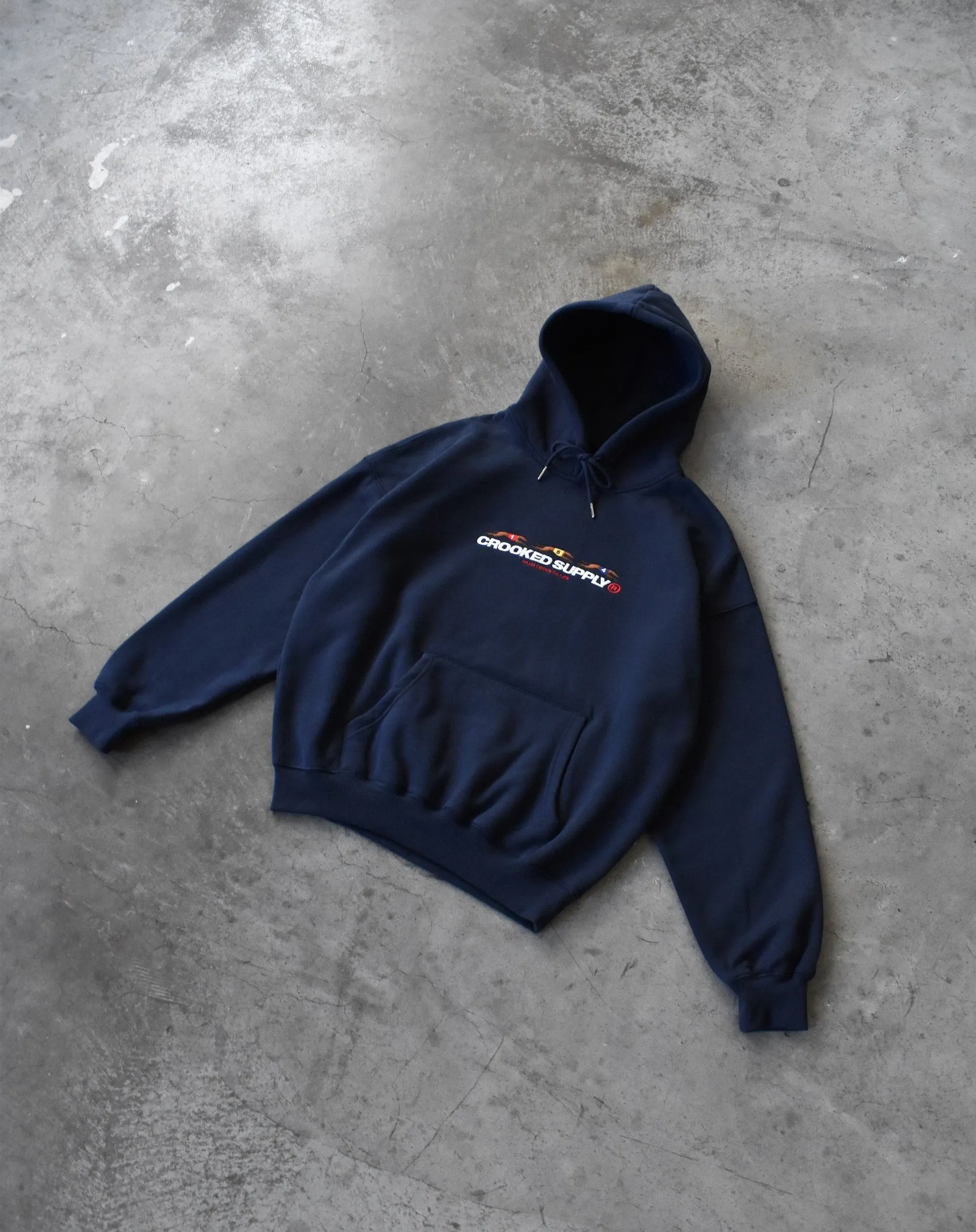 Punters Club Hoodie - Navy Blue (Embroidered Logo)