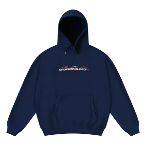 Punters Club Hoodie - Navy Blue (Embroidered Logo)