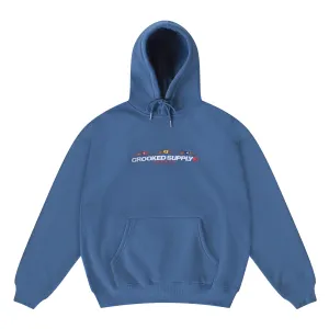 Punters Club Hoodie - Slate Blue (Embroidered Logo)