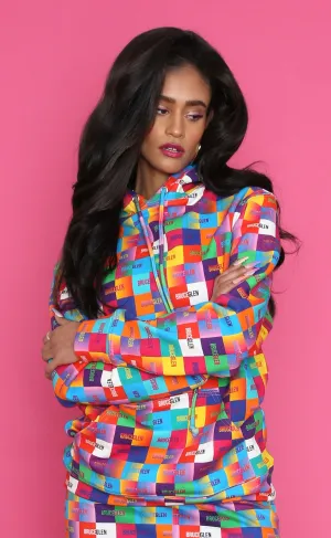 "Happy" Unisex Hoodie (Small Blocks)