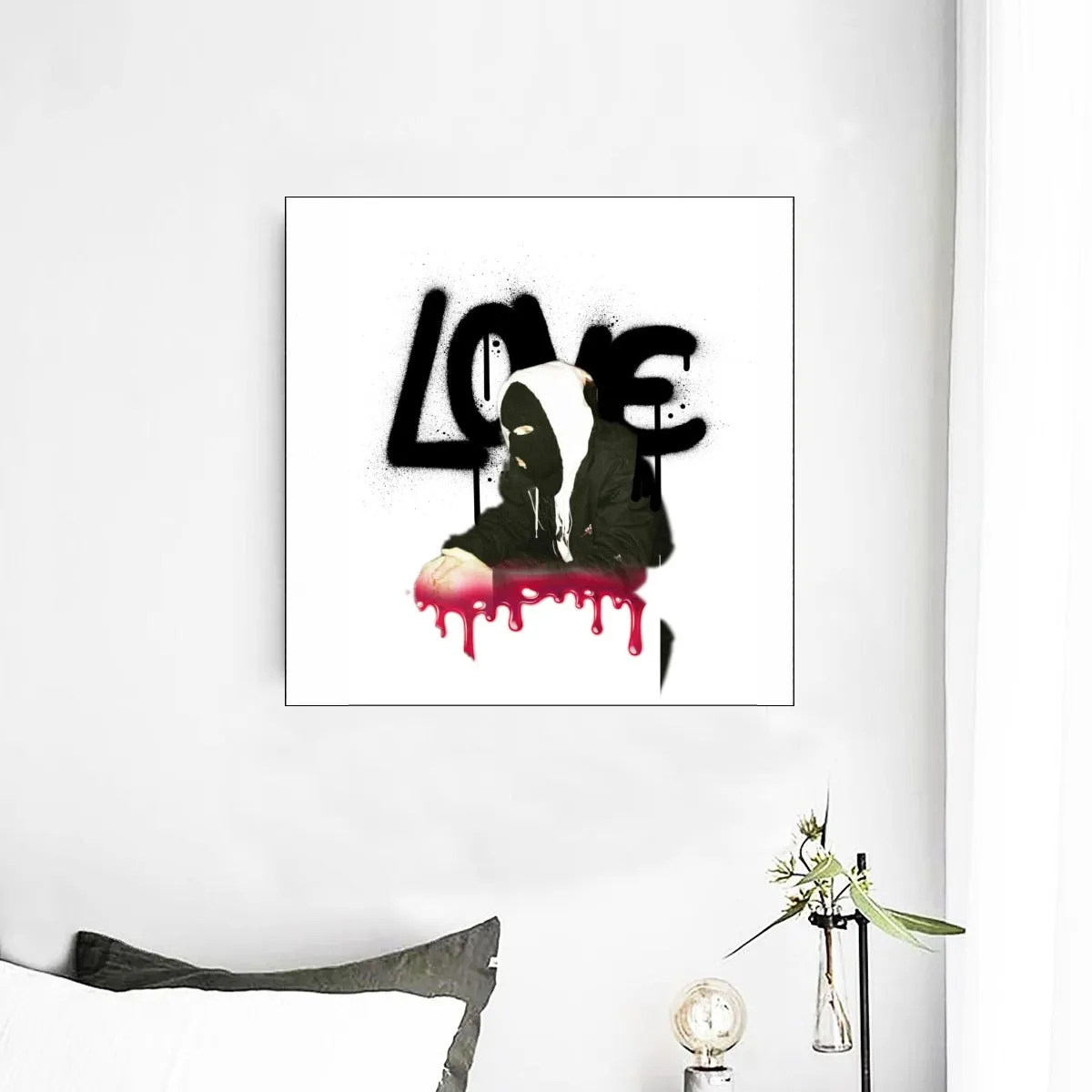 "Ski mask Love" [OG] A Dom Sinatra Original Canvas Print Framed Single Piece Mural | Square For WESTXSREZ