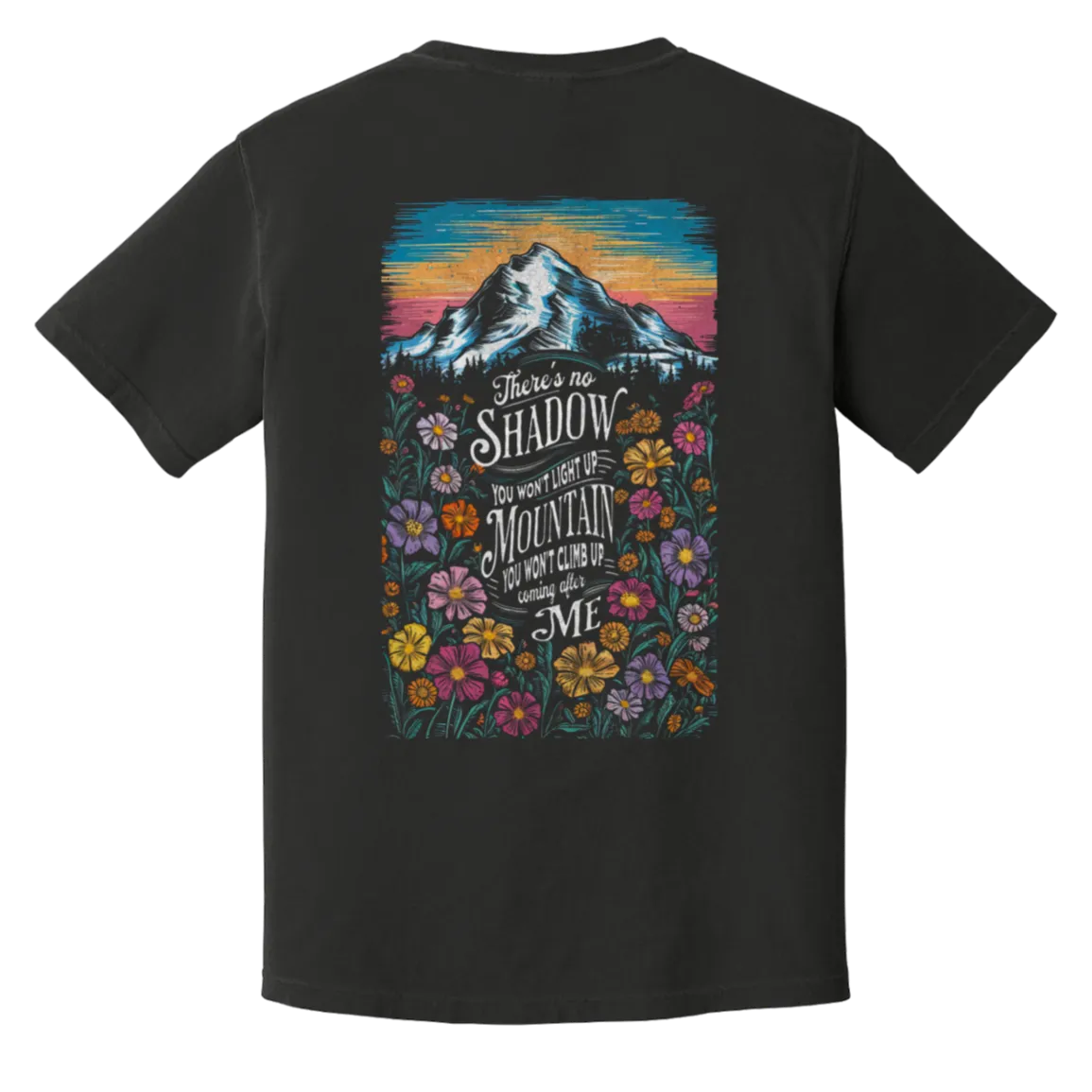 Reckless Love Flower Tee Front & Back- Christian Worship - Comfort Colors
