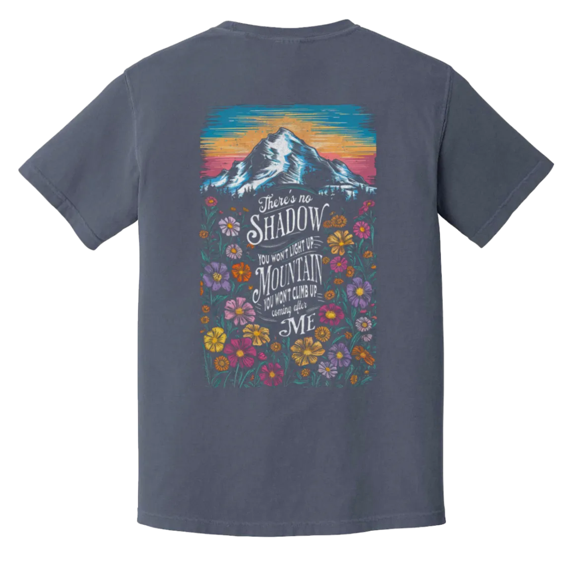Reckless Love Flower Tee Front & Back- Christian Worship - Comfort Colors