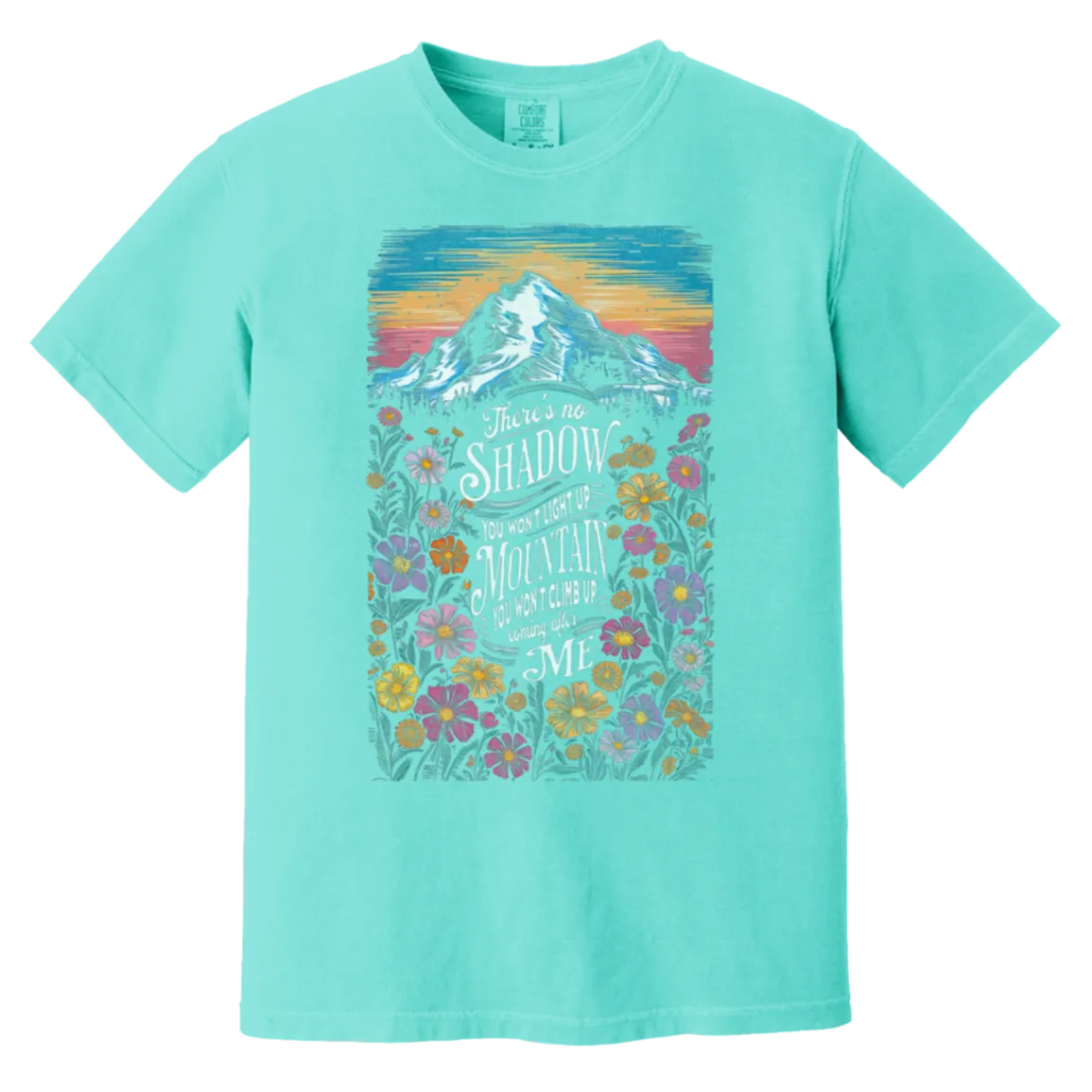 Reckless Love Flower Tee Front Only - Christian Worship - Comfort Colors