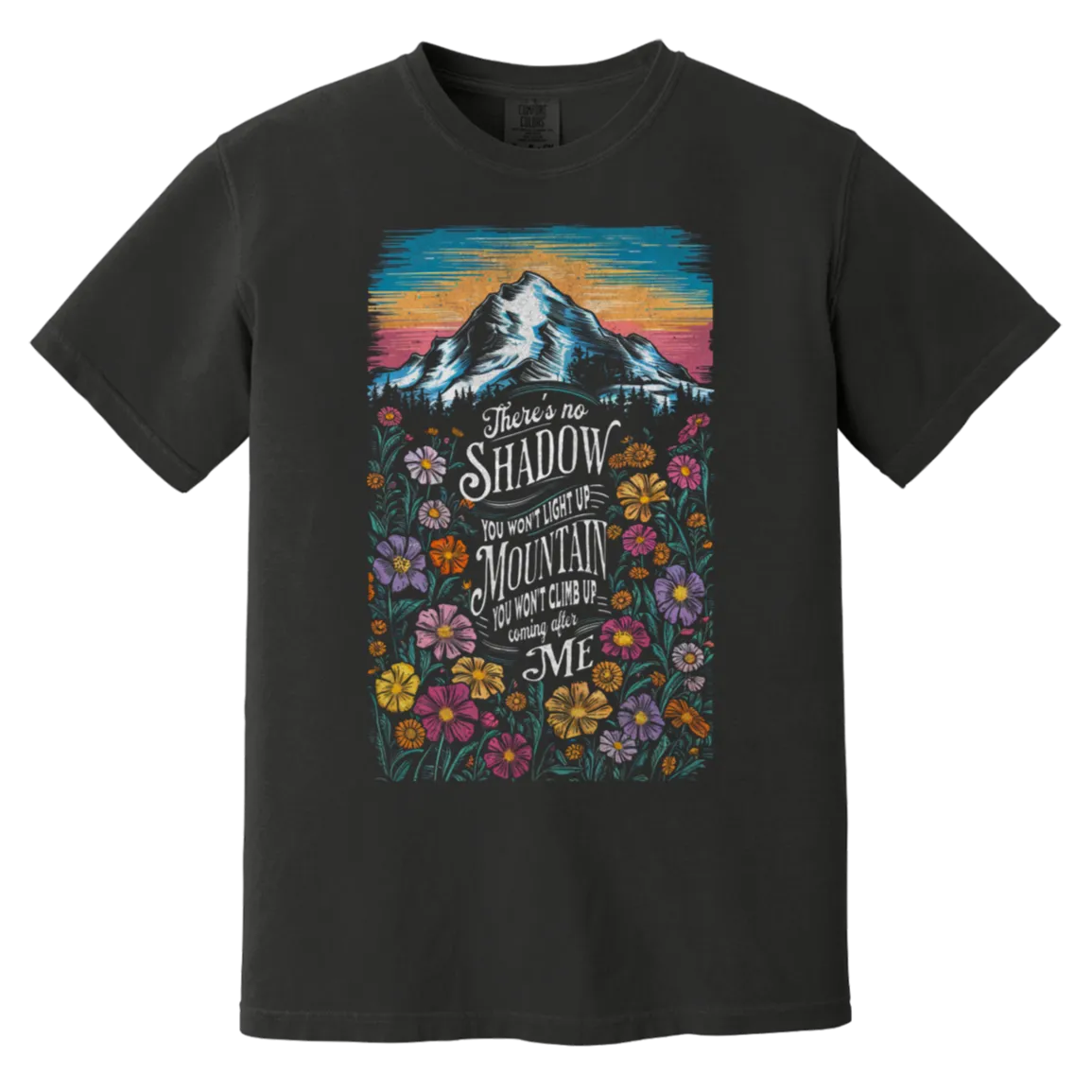 Reckless Love Flower Tee Front Only - Christian Worship - Comfort Colors