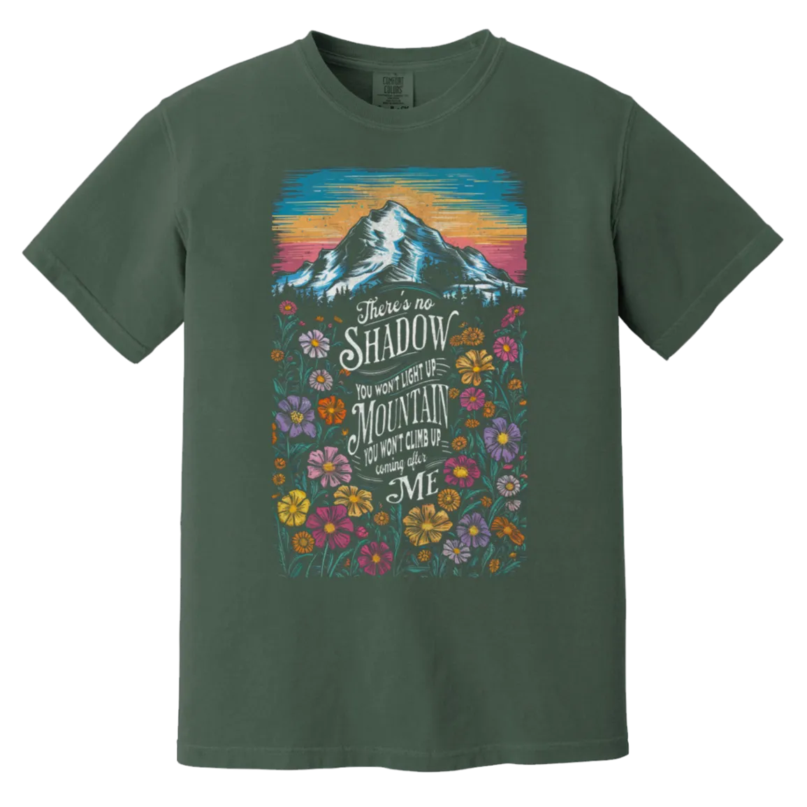 Reckless Love Flower Tee Front Only - Christian Worship - Comfort Colors