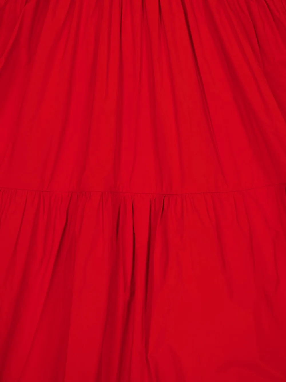 Red Daucus Tiered Flared Midi Skirt