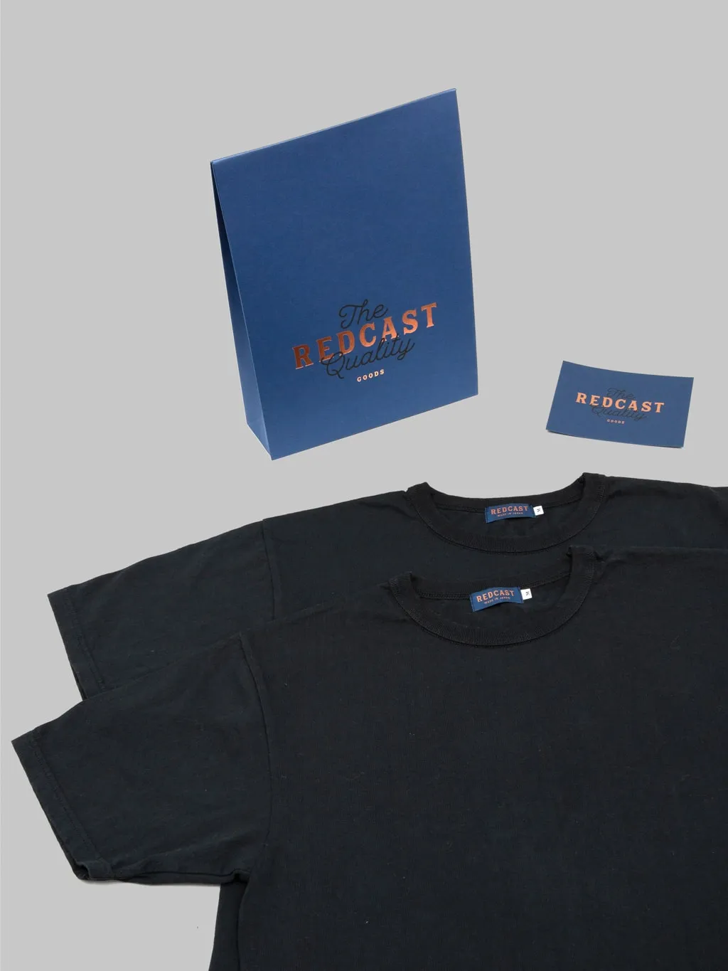 Redcast Heritage "Tsuri-Ami" Loopwheel Heavy T-Shirt Black (2 Pack)