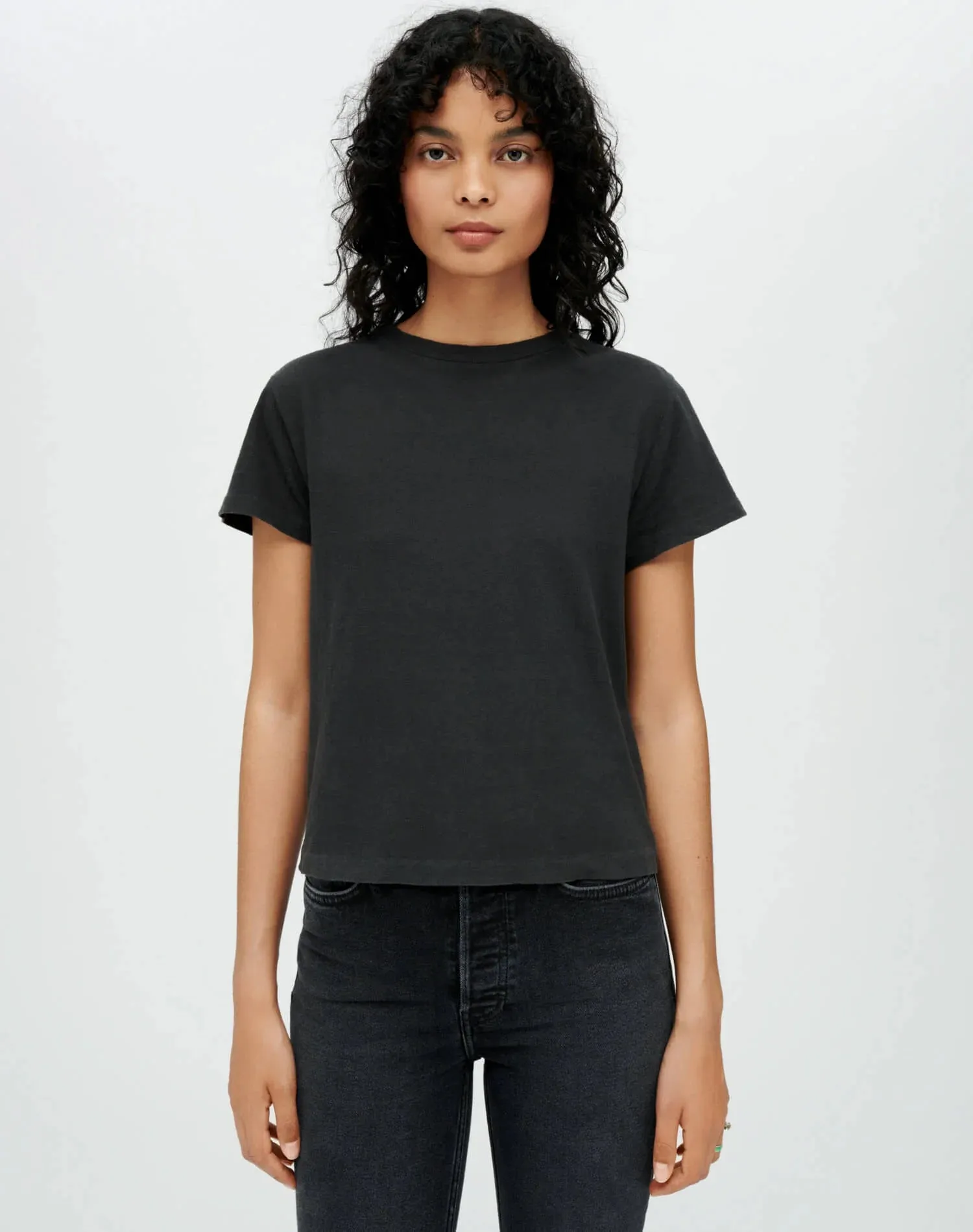 Re/Done HANES CLASSIC TEE Washed Black
